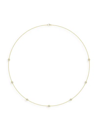 Saks Fifth Avenue Women's 14k Yellow Gold & Lab-grown Diamond Station Necklace/0.70-2.10 Tcw In 1 Tcw