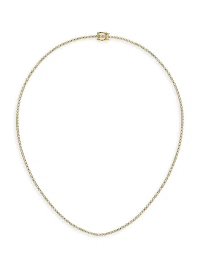 Saks Fifth Avenue Women's 14k Yellow Gold & Lab-grown Diamond Tennis Necklace In 5 Tcw