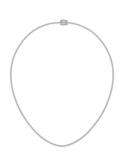 Saks Fifth Avenue Women's Platinum & Lab-grown Diamond Tennis Necklace In 5 Tcw