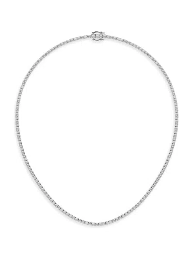 Saks Fifth Avenue Women's Platinum & Lab-grown Diamond Tennis Necklace/5.00-20.00 Tcw In 15 Tcw