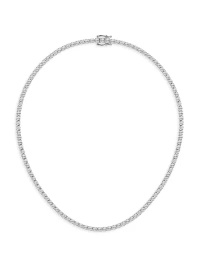 Saks Fifth Avenue Women's Platinum & Lab-grown Diamond Tennis Necklace/5.00-20.00 Tcw In 20 Tcw