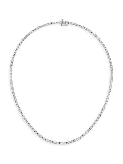 Saks Fifth Avenue Women's 14k White Gold & Lab-grown Diamond Tennis Necklace/10.00-22.00 Tcw In 12 Tcw