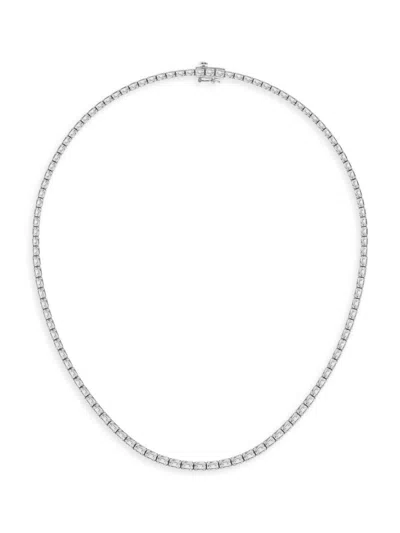 Saks Fifth Avenue Women's 14k White Gold & Lab-grown Diamond Tennis Necklace In 15 Tcw