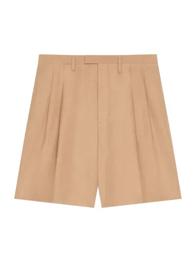 Givenchy Men's Plage Bermuda Shorts In Linen In Brown
