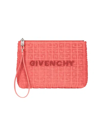 Givenchy Women's Plage Travel Pouch In 4g Cotton Towelling In Coral
