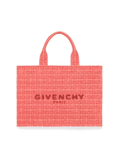 Givenchy Women's Medium Plage G-tote Bag In 4g Cotton Towelling In Coral
