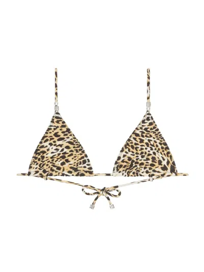 Givenchy Women's Plage Printed Bikini Top With 4g Detail In Beige Black