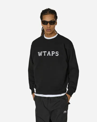 Wtaps Logo-appliquéd Cotton-jesey Sweatshirt In Black