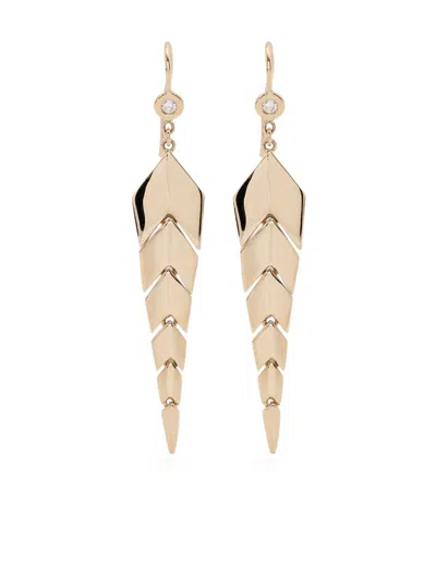 Jacquie Aiche 14kt Yellow Gold Small Fishtail Drop Earrings