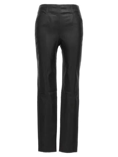 Victoria Beckham Leather Leggings In Black