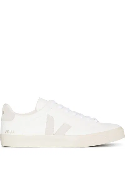 Veja White Low-top Sneakers With Logo Patch In Leather Man