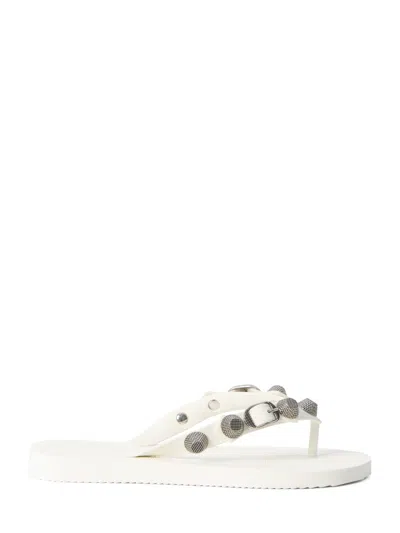 Balenciaga Cagole Thong Sandals In White
