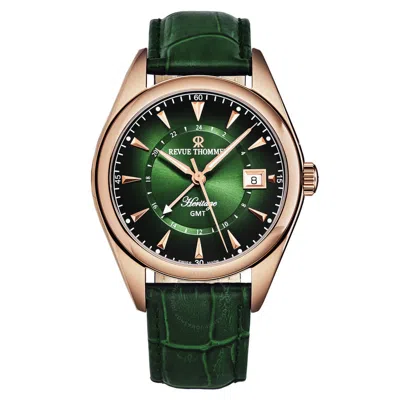 Revue Thommen Heritage Automatic Green Dial Men's Watch 21010.2464 In Gold Tone / Green / Rose / Rose Gold Tone