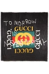 GUCCI PRINTED MODAL AND SILK-BLEND SCARF