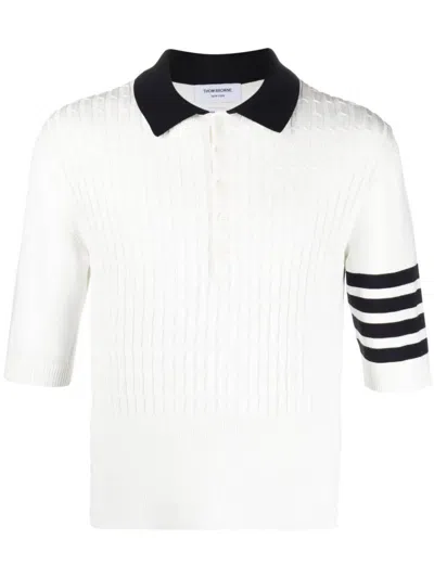Thom Browne Mkp109a Man White T-shirt And Polo