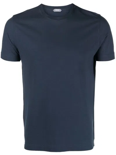 Zanone Ice Cotton T-shirt Blue In Blu Copiativo