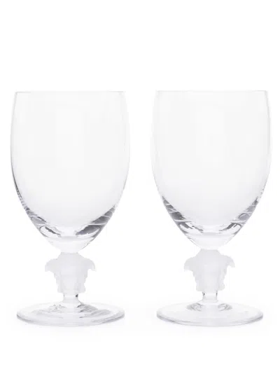 Versace Crystal Medusa Lumière Haze Glass Set In White