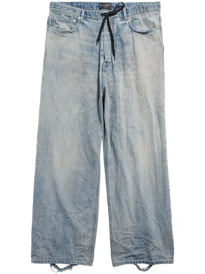 Balenciaga Halbhohe Wide-leg-jeans In Blue