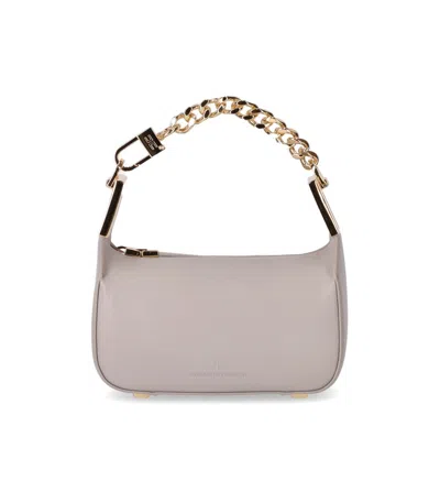 Elisabetta Franchi Pearl Grey Mini Bag With Chain In Grau