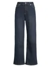 Frances Valentine Ace Mid-rise Straight-leg Denim Jeans In Navy