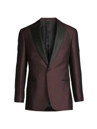 Giorgio Armani Men's Silk-blend Dinner Jacket In Maroon