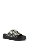 Azalea Wang Lynel Flatform Slide Sandal In Blackz/dnu