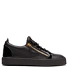 GIUSEPPE ZANOTTI LEATHER AND PATENT LEATHER LOW-TOP SNEAKER FRANKIE,RU7000100505