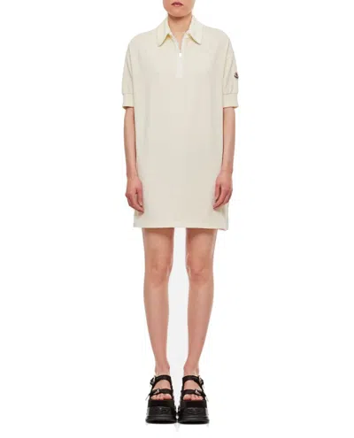 Moncler Cotton Shirt Dress In Ivory