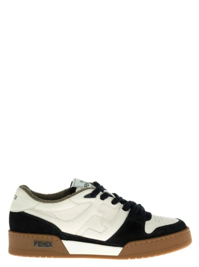 Fendi Black And White  Match Sneakers In Leather Woman
