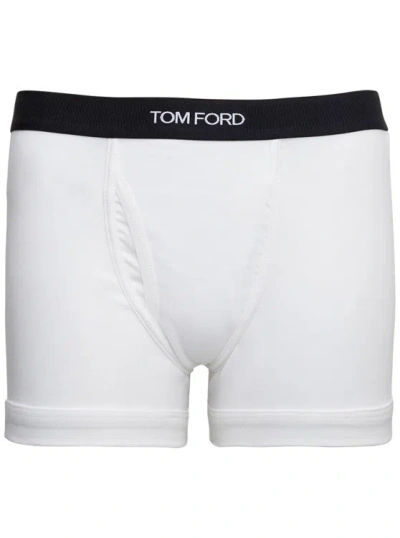 Tom Ford White Logo Waistband Boxer Briefs