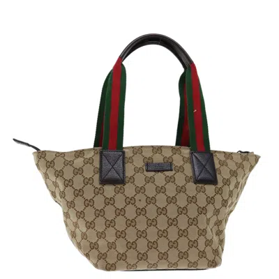 Gucci Sherry Beige Canvas Tote Bag ()