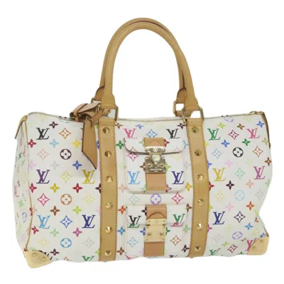 Pre-owned Louis Vuitton Keepall 45 White Canvas Travel Bag ()