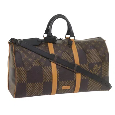 Pre-owned Louis Vuitton Keepall Bandouliere 50 Brown Canvas Travel Bag ()
