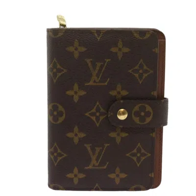 Pre-owned Louis Vuitton Porte Papier Zip Brown Canvas Wallet  ()