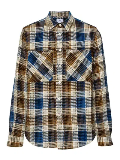 Ps By Paul Smith Checked-jacquard Cotton Shirt In Brown