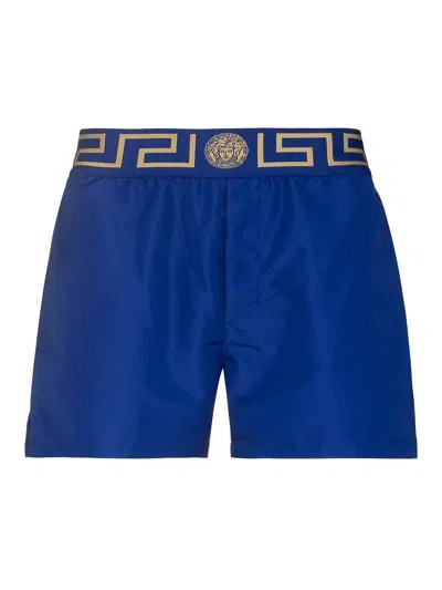 Versace Swim Short Boxer Shorts Poly Fabric Gulf Pd Taiana Clothing In Blue