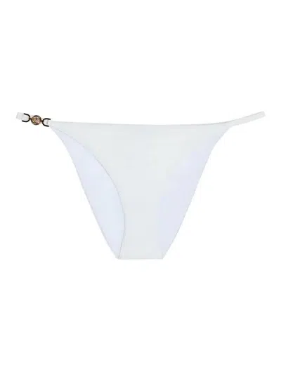 Versace Swim Slip Lycra Waist Recycled Greek Chain Clothing In White