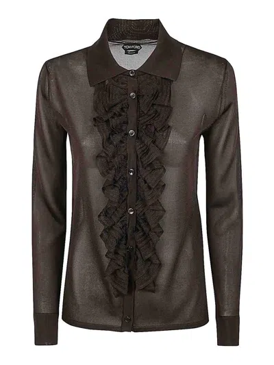 Tom Ford Knitted Shirt Clothing In Brown
