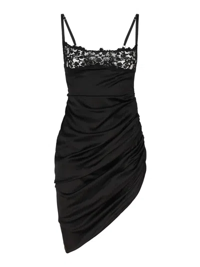 Jacquemus Asymmetric Lingerie Dress In Black