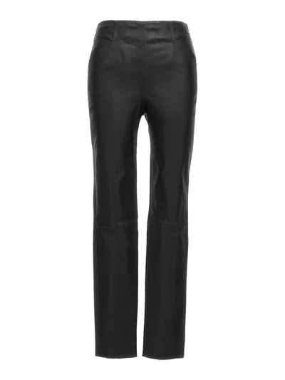 Victoria Beckham Stretch Leather Leggings In Black