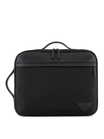 Emporio Armani Logo-plaque Laptop Case In Black