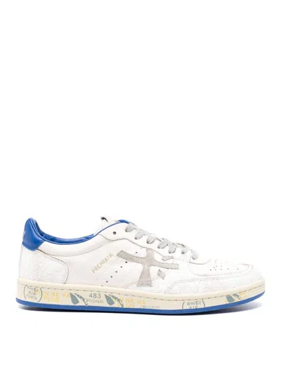 Premiata Clay Low-top Leather Sneakers In Multicolour