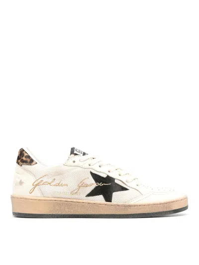 Golden Goose Super-star Leather Sneakers With Glitter Star In Brown