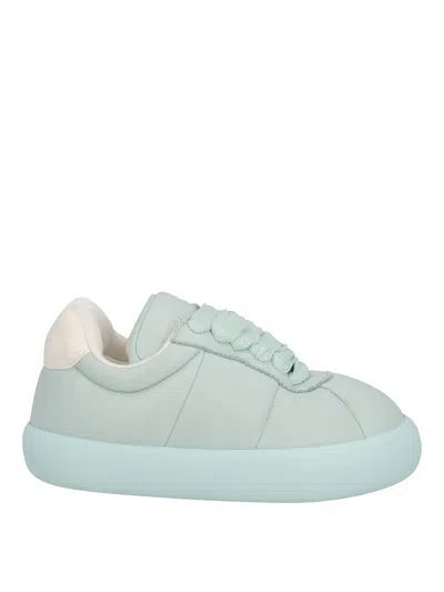 Marni Lace-up Leather Sneakers In Silver