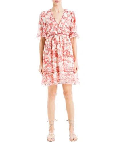 Max Studio Floral Short Sleeve Dress In Pink