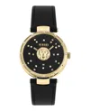 Versus Moscova Leather Watch In Black