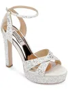 Badgley Mischka Fizzy Ankle Strap Platform Sandal In Ivory Satin