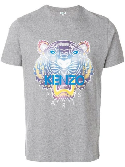 Kenzo Rainbow Tiger Cotton-jersey T-shirt In 95 Dovegrey