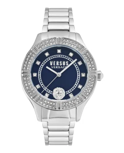 Versus Canton Road Crystal Watch In Silver