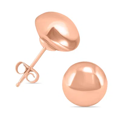 Sselects 14k Rose Gold 8mm Button Ball Stud Earrings